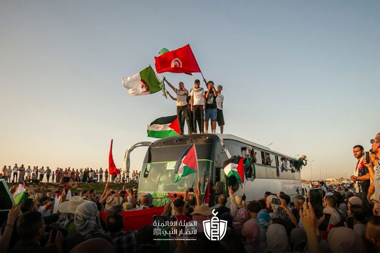 قافلة الصمود تصل ليبيا لكسر الحصار عن غزة